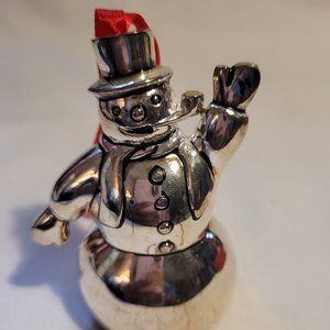 Godinger  Silver Plated Waving Snowman Bell